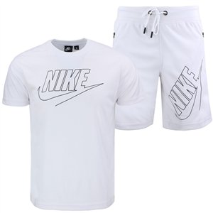 Nike Sportswear Embroidered Woven Flow Crewneck T-Shirt & Short Set