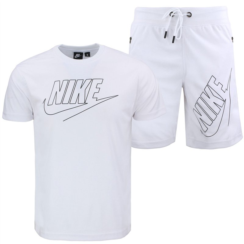 Nike Sportswear Embroidered Woven Flow Crewneck T-Shirt & Short Set
