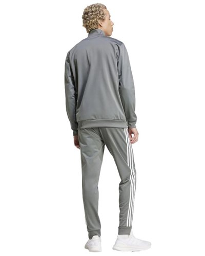Adidas 3-Stripe Tricoat Track Set Jacket & Pants Gray/White