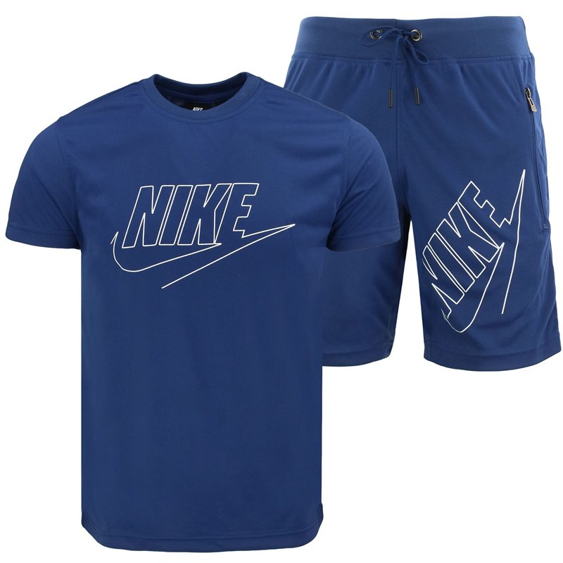 Nike Sportswear Embroidered Woven Flow Crewneck T-Shirt & Short Set