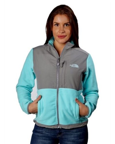 The North Face Women's Denali Fleece Surf Green /Gray
