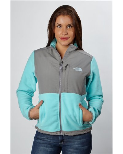The North Face Women's Denali Fleece Surf Green /Gray