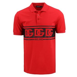 Dolce & Gabbana logo-embroidered  polo shirt -Red