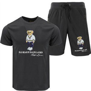 R.L Polo Men's Classic Fit Polo Bear Jersey T-Shirt& Short Set