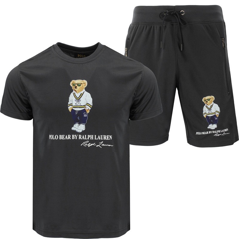 R.L Polo Men's Classic Fit Polo Bear Jersey T-Shirt& Short Set