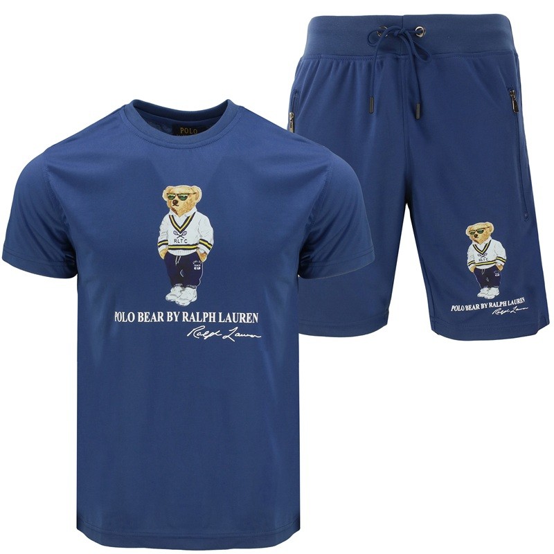R.L Polo Men's Classic Fit Polo Bear Jersey T-Shirt& Short Set