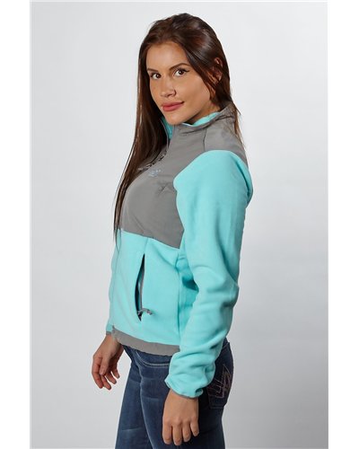 The North Face Women's Denali Fleece Surf Green /Gray