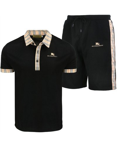 Burberry Men's Check Polo Shirt & Shorts Set Check Graphic