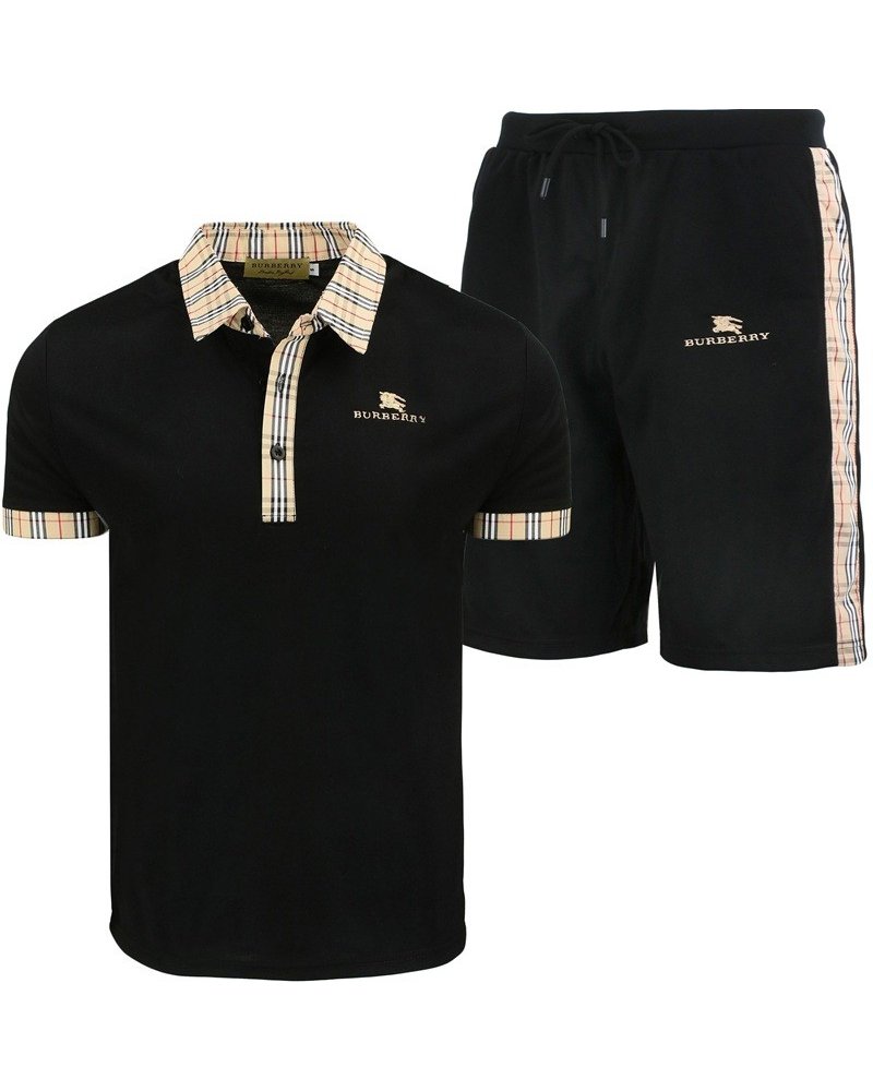 Burberry Men's Check Polo Shirt & Shorts Set Check Graphic