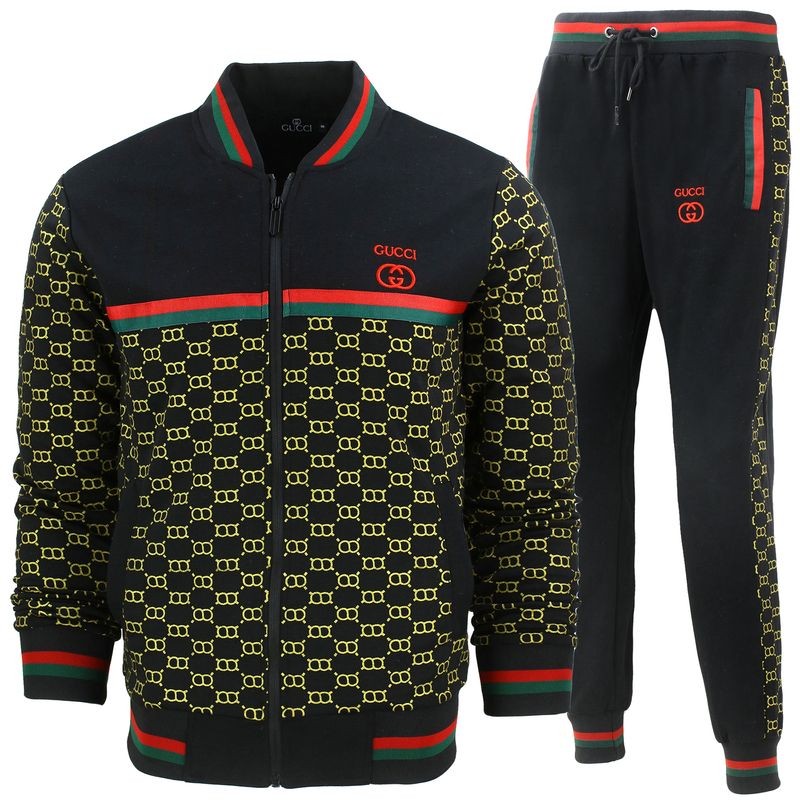 Gucci Black Monogram Jacket & Pants Set