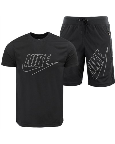 Nike Sportswear Embroidered Woven Flow Crewneck T-Shirt & Short Set