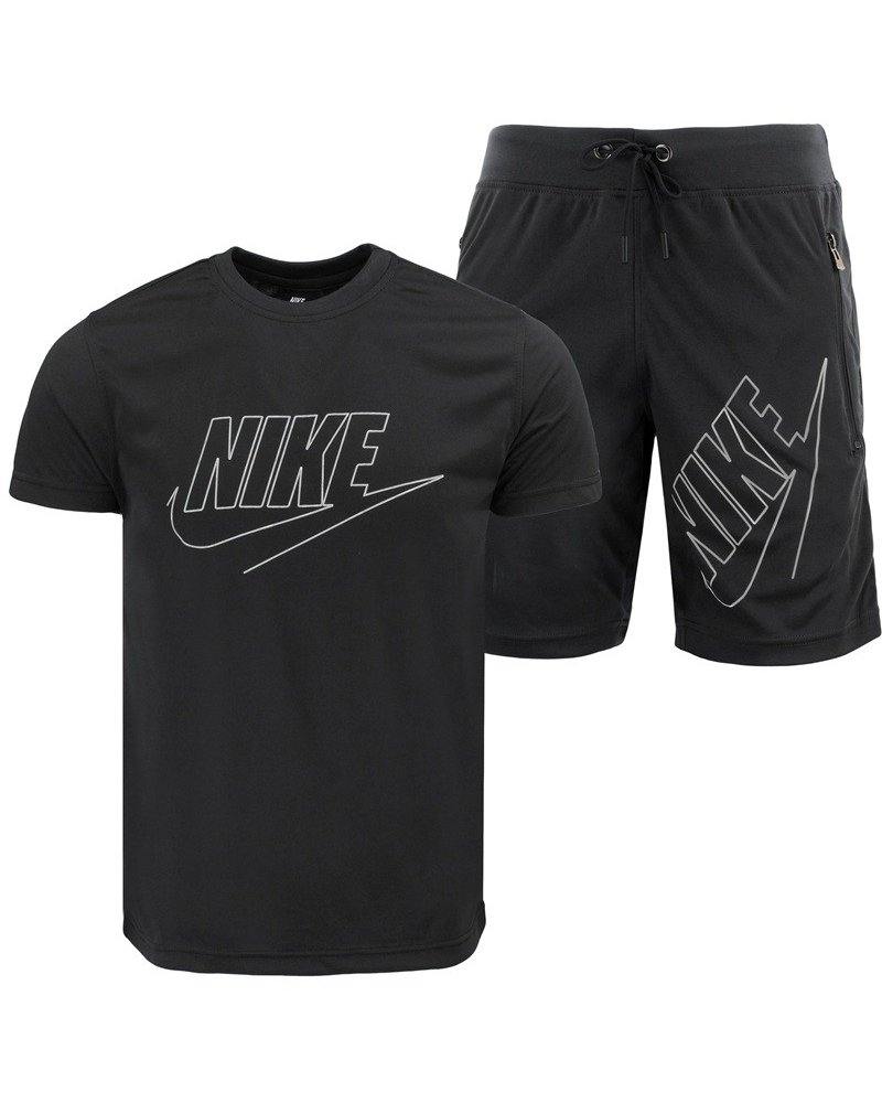 Nike Sportswear Embroidered Woven Flow Crewneck T-Shirt & Short Set