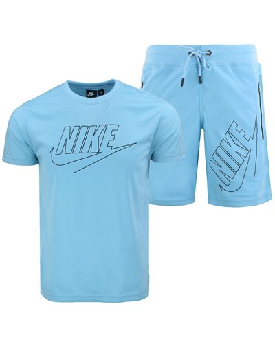 Nike Sportswear Embroidered Woven Flow Crewneck T-Shirt & Short Set