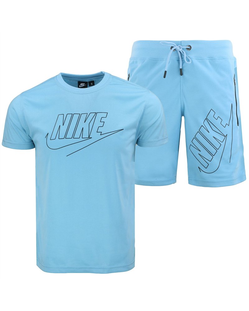 Nike Sportswear Embroidered Woven Flow Crewneck T-Shirt & Short Set