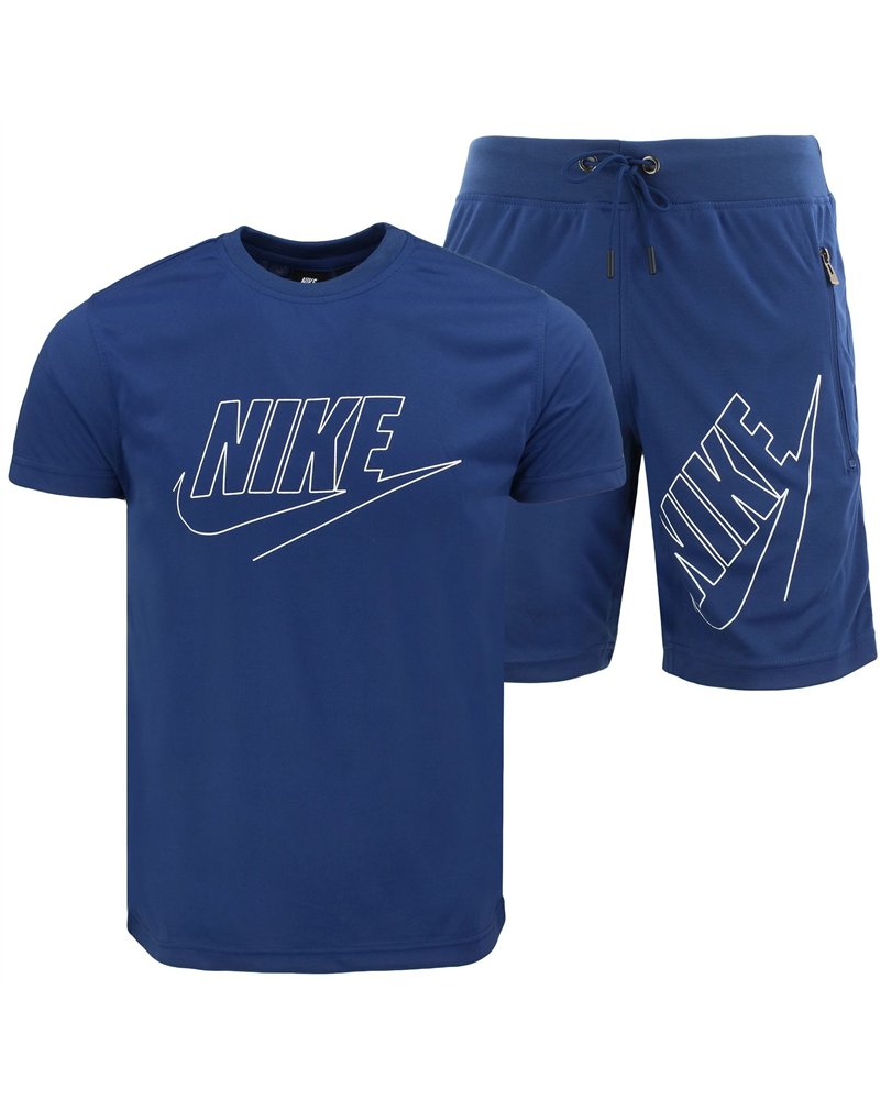 Nike Sportswear Embroidered Woven Flow Crewneck T-Shirt & Short Set