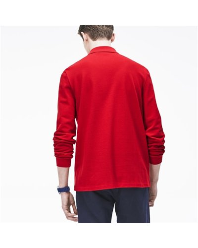 Lacoste Long Sleeve Pique Polo Shirt Red