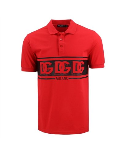Dolce & Gabbana logo-embroidered  polo shirt -Red