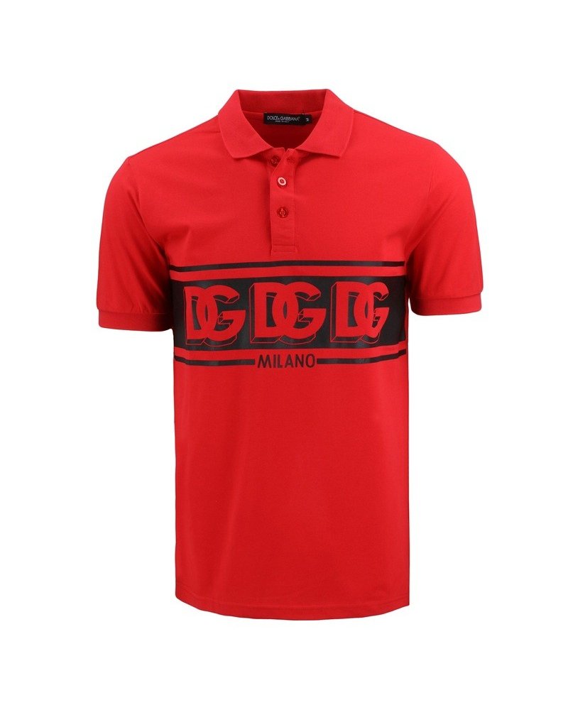 Dolce & Gabbana logo-embroidered  polo shirt -Red