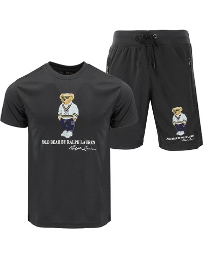 R.L Polo Men's Classic Fit Polo Bear Jersey T-Shirt& Short Set
