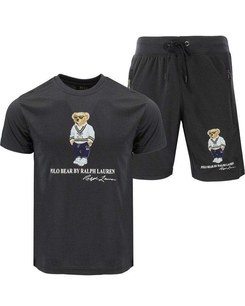 R.L Polo Men's Classic Fit Polo Bear Jersey T-Shirt& Short Set