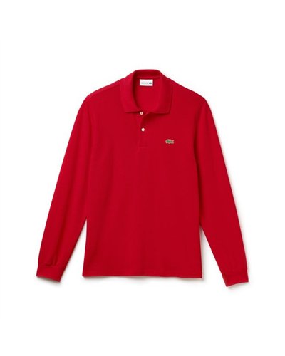 Lacoste Long Sleeve Pique Polo Shirt Red