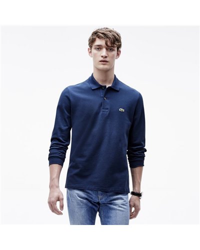 Lacoste Long Sleeve Pique Polo Shirt Navy