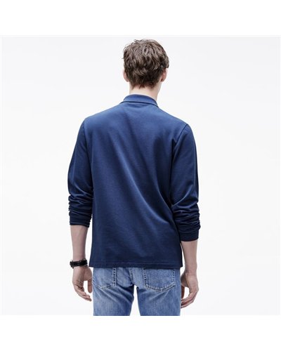 Lacoste Long Sleeve Pique Polo Shirt Navy
