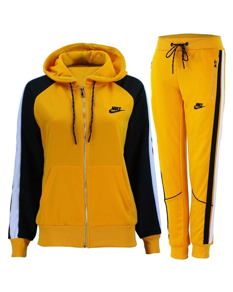 Nike Womens Essential Colorblock Full-Zip Fleece Hoodie & Pants Set