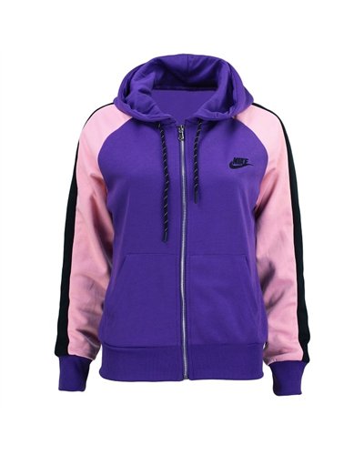 Nike Womens Essential Colorblock Full-Zip Fleece Hoodie & Pants Set