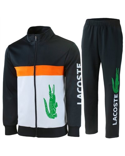 Lacoste Men's Sport Color-Blocked Track Suit Black/White