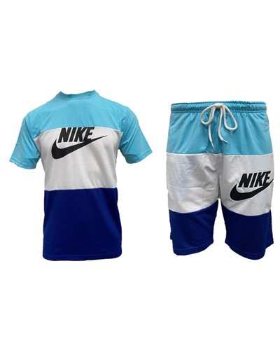 Nike Men's Crewneck Top & Short Set Blue