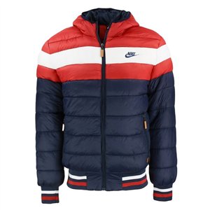 Nike Men's Quilted Color Blocked Hooded Puffer Windrunner Jacket