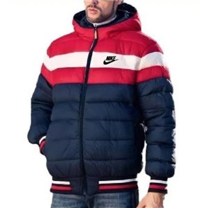 Nike Men's Quilted Color Blocked Hooded Puffer Windrunner Jacket