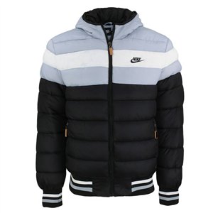 Nike Men's Quilted Color Blocked Hooded Puffer Windrunner Jacket