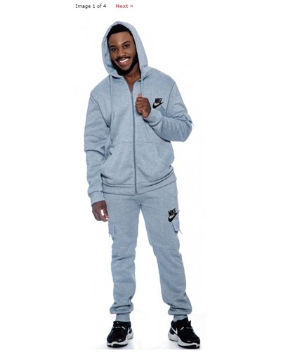 Nike Sportswear Club Fleece Men's Cargo Hoodie & Pants Set Gray