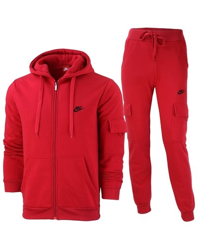 Nike Sportswear Club Fleece Men's Cargo Hoodie & Pants Set Red
