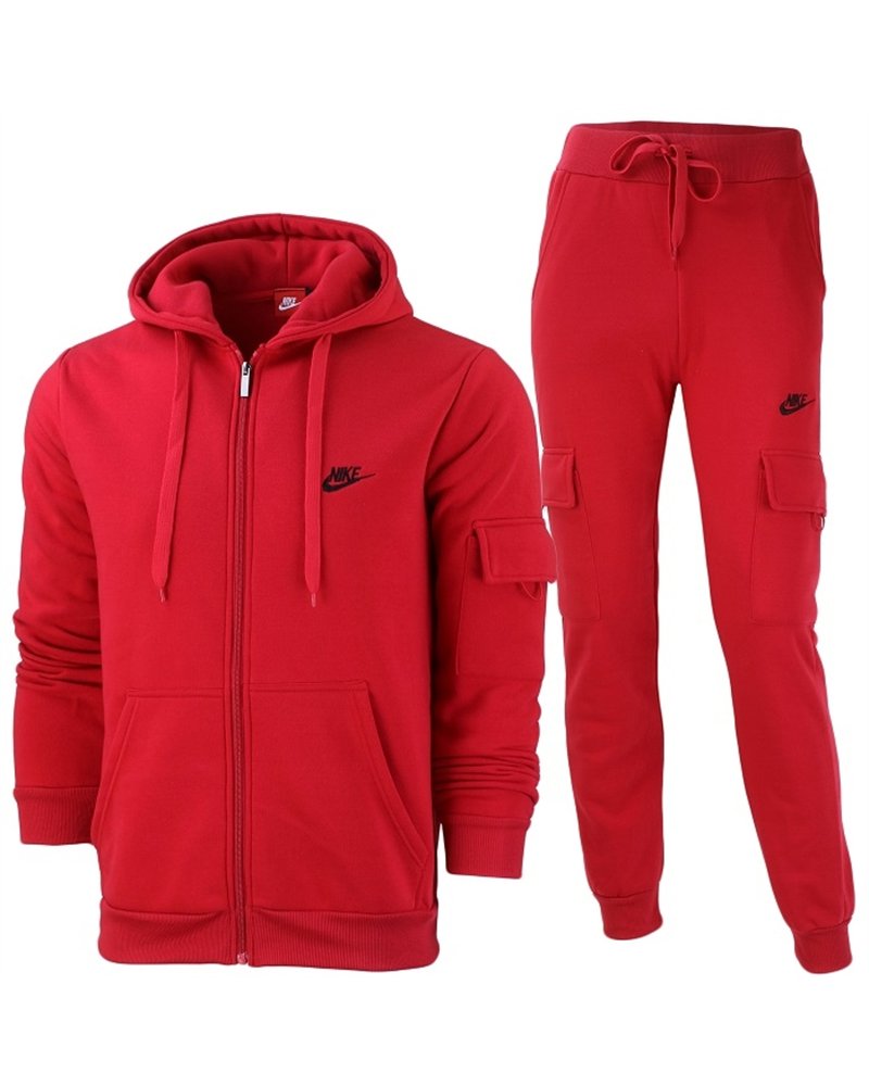 Nike Sportswear Club Fleece Men's Cargo Hoodie & Pants Set Red