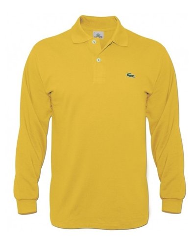 Lacoste Long Sleeve Pique Polo Shirt Yellow