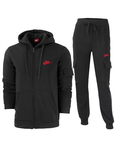 Nike Sportswear Club Fleece Men's Cargo Hoodie & Pants Set Black