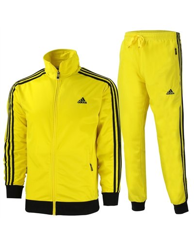 Adidas 3-Stripe Tricoat Track Set Jacket & Pants Yellow