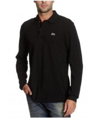Lacoste Long Sleeve Pique Polo Shirt Black