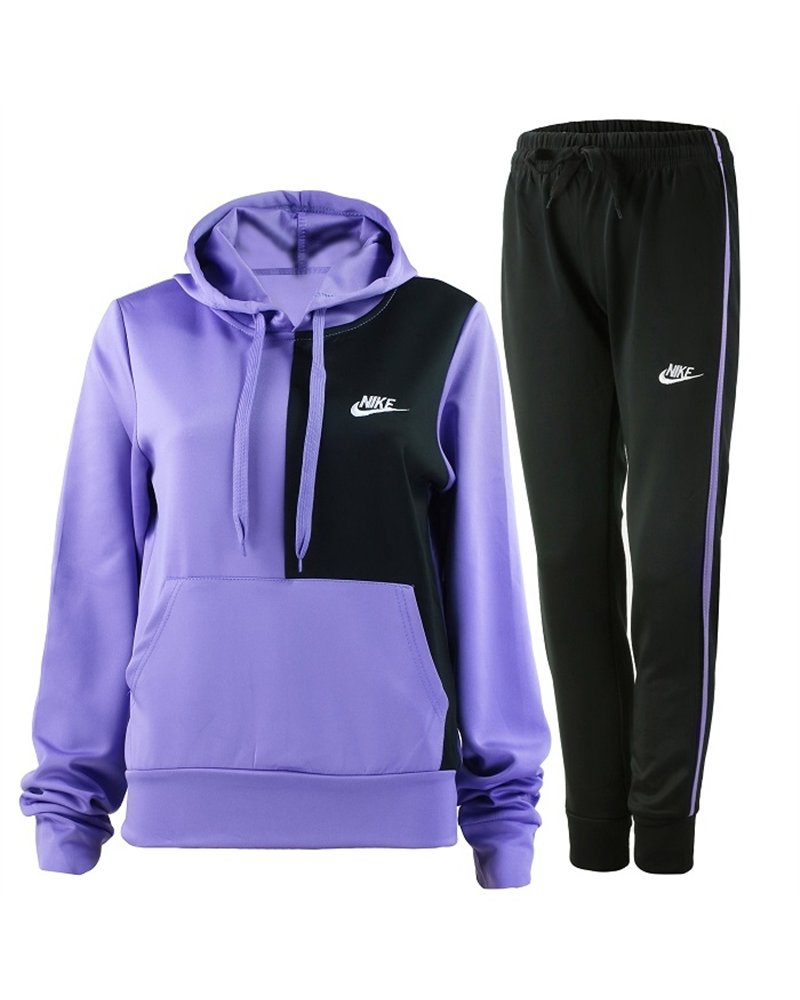 Nike Women's Sportswear Pullover  Hoodie &Pants  2 Pc Set  Purple