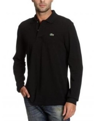 Lacoste Long Sleeve Pique Polo Shirt Black