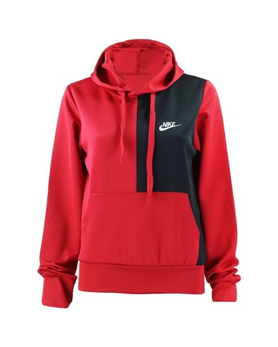 Nike Women's Essential Color Block Pullover Hoodie &Pants  2 Pc Set  Red