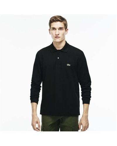 Lacoste Long Sleeve Pique Polo Shirt Black
