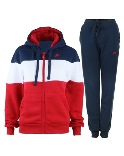 Nike Women's Essential Color Block Full-Zip Fleece Hoodie & Pants Set