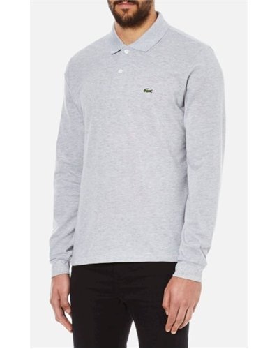 Lacoste Long Sleeve Pique Polo Shirt Heather Gray