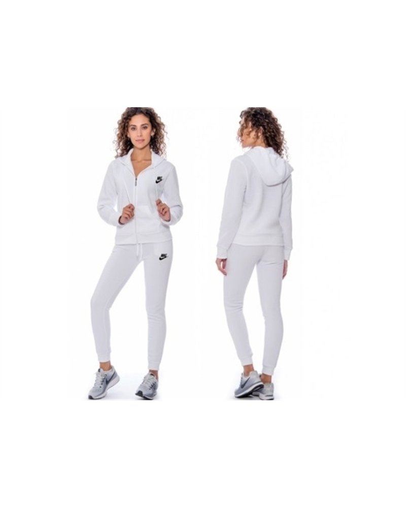 Nike Sportswear Club Fleece Women's Full Zip Hoodie & Pants Set White