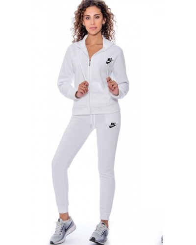 Nike Sportswear Club Fleece Women's Full Zip Hoodie & Pants Set White