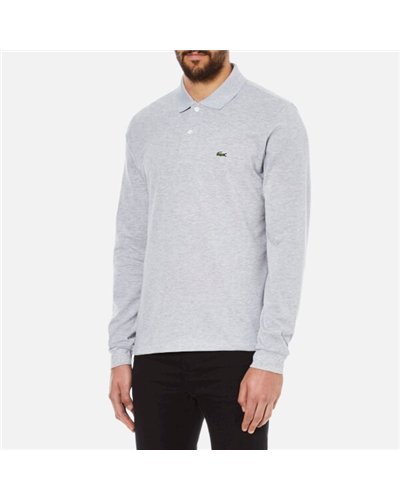 Lacoste Long Sleeve Pique Polo Shirt Heather Gray